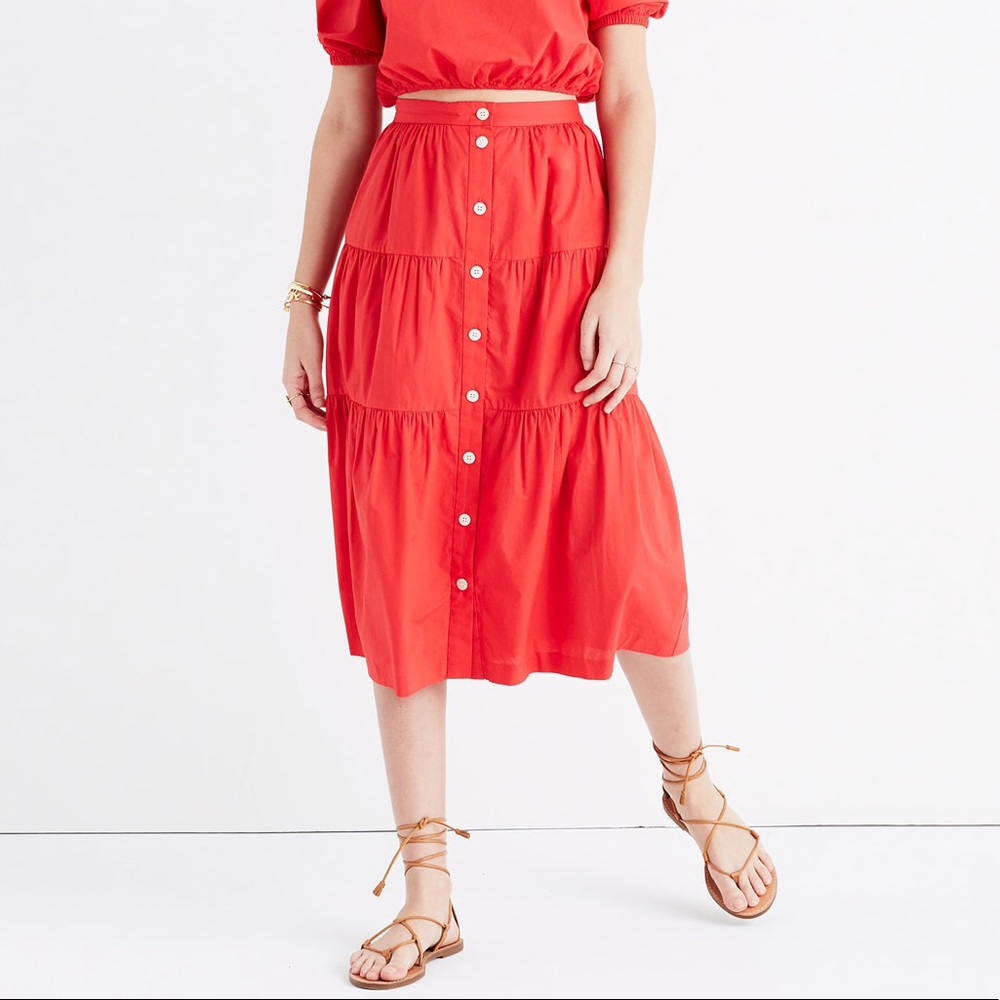 Madewell Botton-Front Midi Skirt